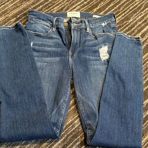 Frame Denim Women's Distressed Indigo Skinny Jeans